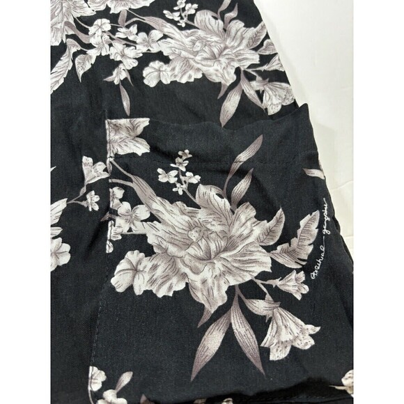 Spiritual Gangster Kimono Overpiece Duster Robe Black White Floral OS Pockets - Picture 10 of 12